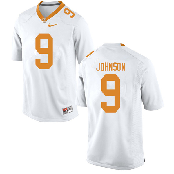 Men #9 Garrett Johnson Tennessee Volunteers College Football Jerseys Sale-White